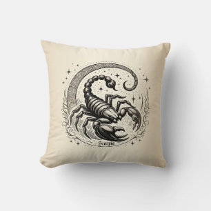 Coussin Scorpion Croissant de Lune Astrologie Zodiaque Sco
