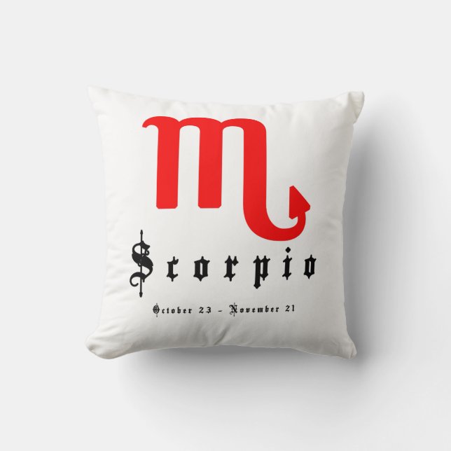 Coussin Scorpion, Horoscope, zodiaque, astrologie (Recto)