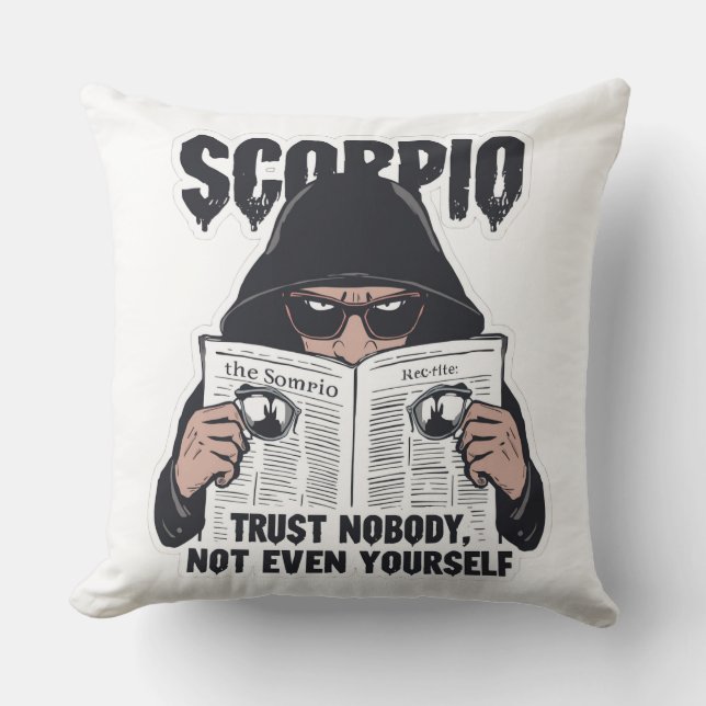 Coussin Scorpion Ne Fait Confiance à Personne Drôle Graphi (Recto)