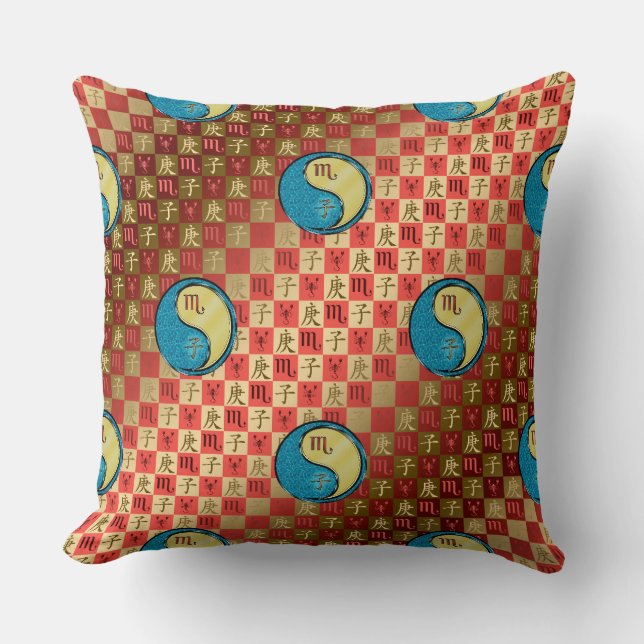 Coussin Scorpion & Rat Métal (Recto)