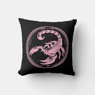 Coussin Scorpion rose Astrologie Signe du zodiaque Scorpio