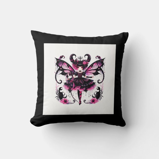 Coussin Scorpion rose Astrologie Signe du zodiaque Scorpio (Recto)