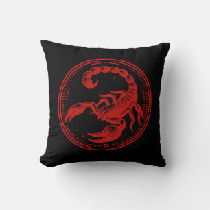 Coussin Scorpion Rouge Astrologie Signe du zodiaque Scorpi