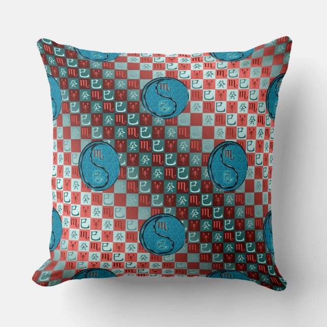 Coussin Scorpion & Serpent d'eau (Recto)