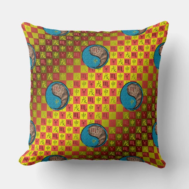 Coussin Scorpion & Singe de Terre (Recto)