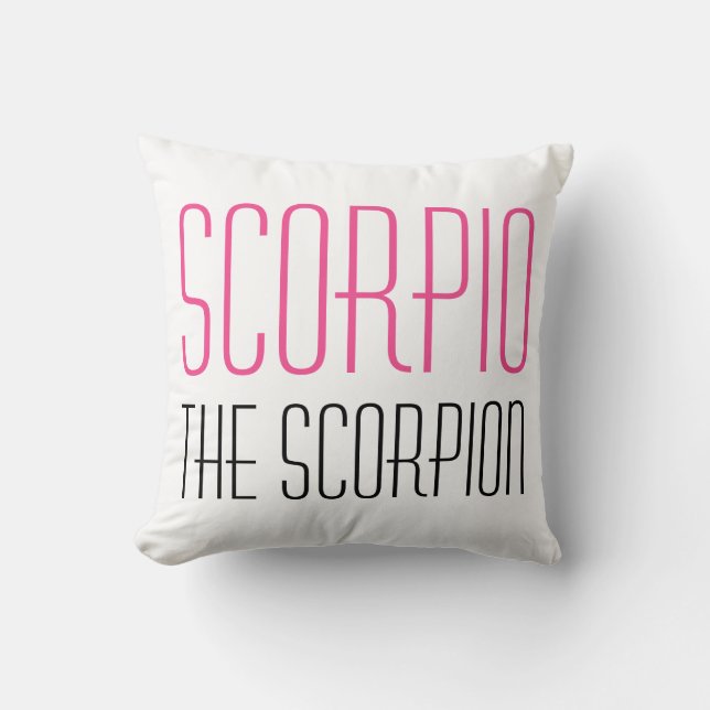 Coussin Scorpion Texte Scorpion Zodiac Initiales Blanc (Recto)