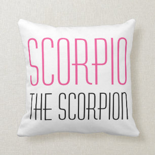 Coussin Scorpion Texte Scorpion Zodiac Initiales Blanc