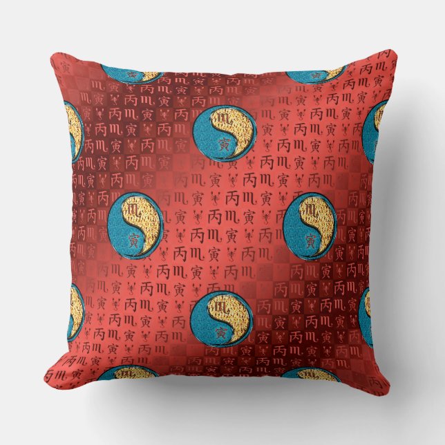Coussin Scorpion & Tigre de Feu (Recto)