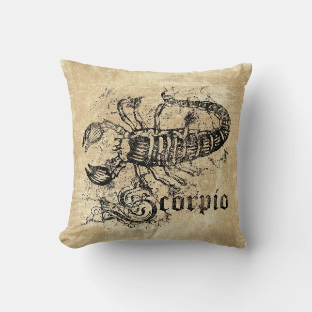 Coussin Scorpion Zodiac vintage (Recto)