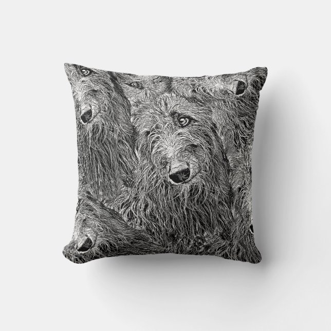 Coussin Scottish deerhound coursing (Recto)