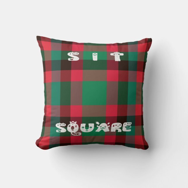 Coussin Scottish Royal À damiers Tartan Plaid avec texte (Recto)