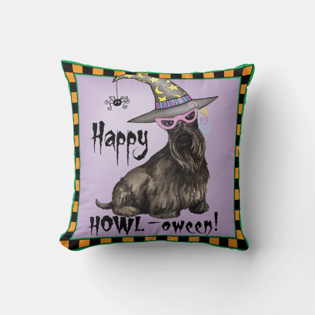Coussin Scottish Terrier Witch (Recto)