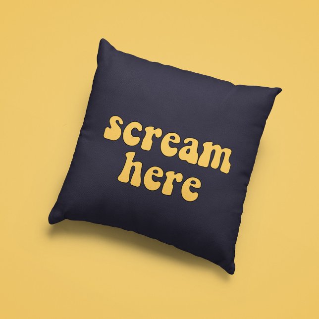 Coussin Scream here funny retro (Créateur téléchargé)