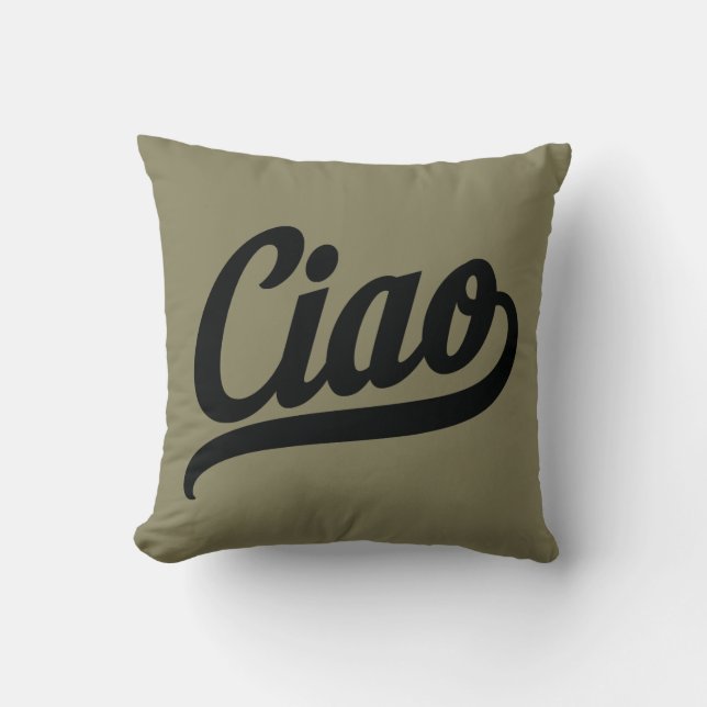 Coussin Script Ciao (noir) (Recto)