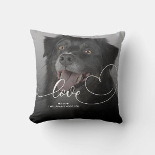 Coussin Script Cœur Amour Photo d'Animal