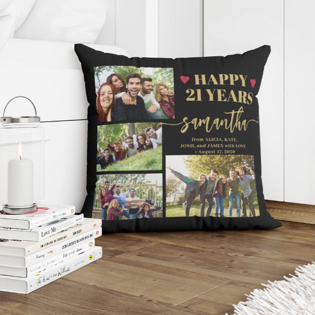 Coussin Script de nom de meilleur ami pour photo personnal (Créateur téléchargé)