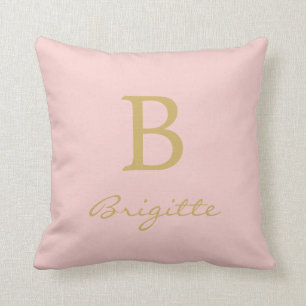 Coussin Script De Nom Monogramme Initiale B Rose Moderne