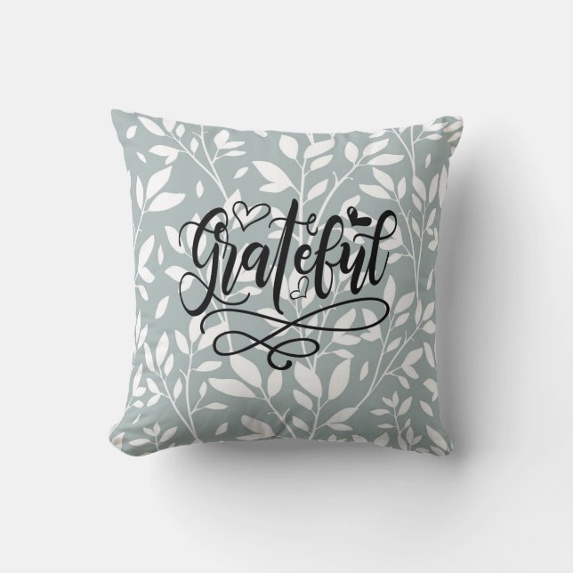 Coussin Script de typographie gracieux, Pays Floral Lumièr (Recto)
