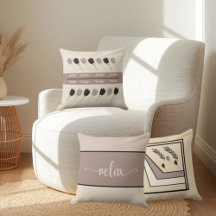 Script Earth Tones "Relax" Jeu d'oreiller