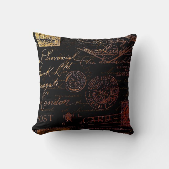 Coussin Script et timbres (Recto)