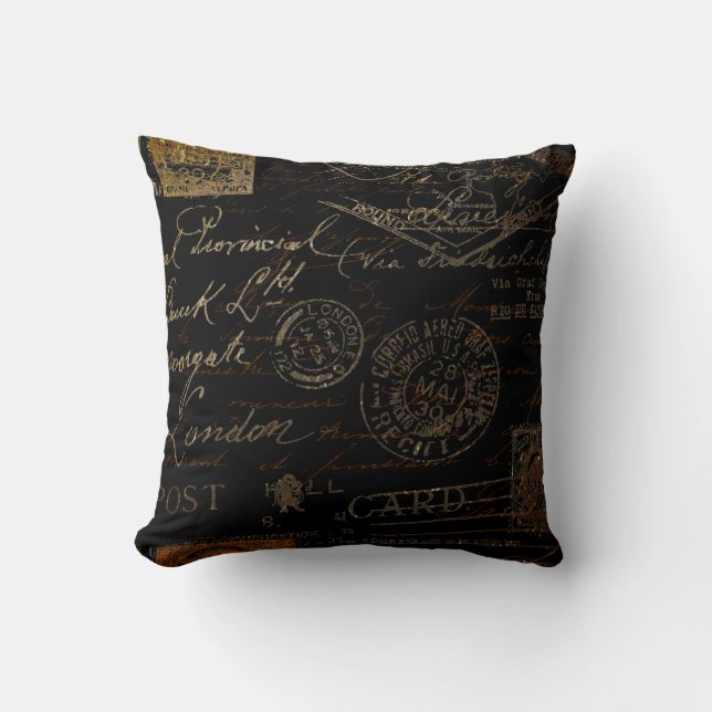 Coussin Script et timbres (Recto)