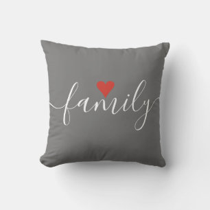 Coussin Script Famille Monogramme Preppy Stripe Love Heart