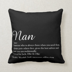 Coussin Script Meilleure grand-mère, définition grand-mère