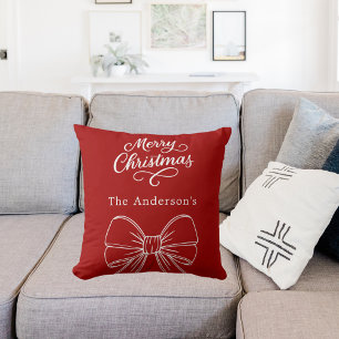 Coussin Script rouge de Noël