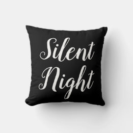 Coussin script SILENT NIGHT - typographie
