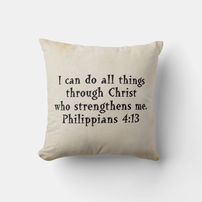Coussin scripture philippins 4:13 (Recto)