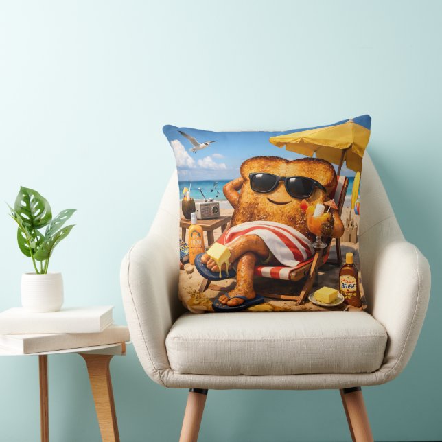 Coussin Se faire griller sur l'oreiller de plage (Chaise)