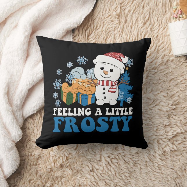 Coussin Se sentant un peu bonhomme de neige enneigé Noël g (Couverture)