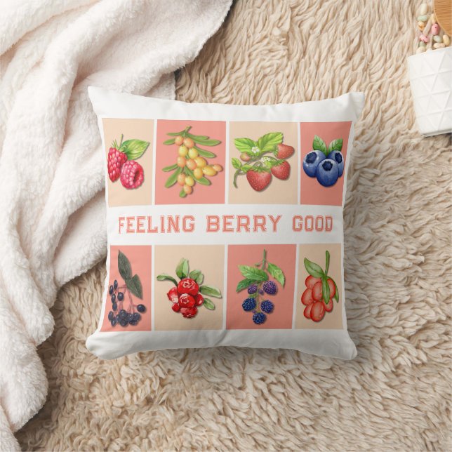 Coussin SE SENTIR TRÈS BERRY Personnalisable Fraise (Couverture)