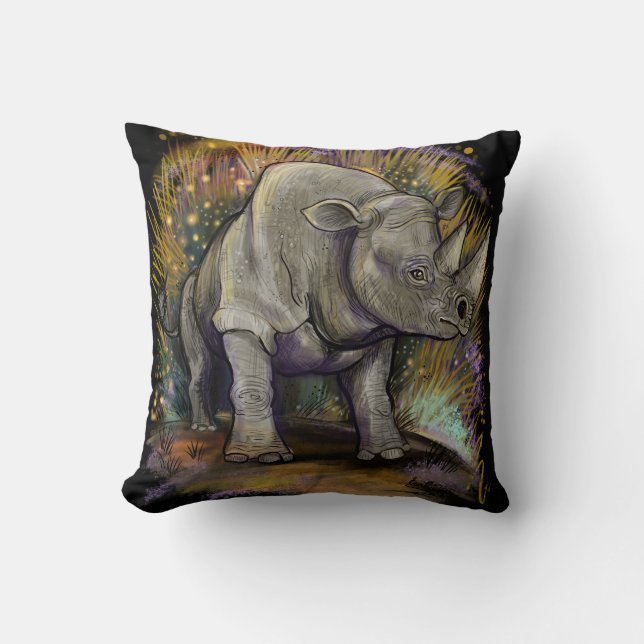 Coussin Se souvenir du Rhino noir (Recto)