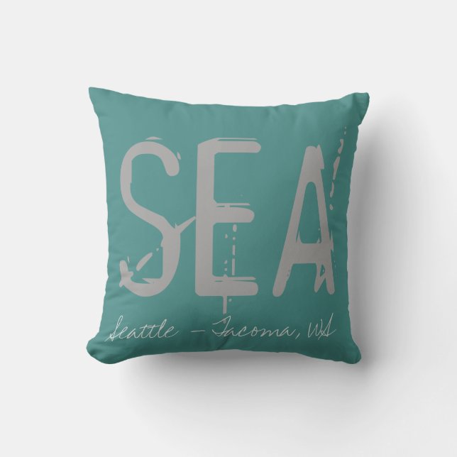 Coussin SEA Airport Grunge Typographie (Recto)