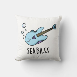 Coussin Sea Bass Funny Bass Guitare Poisson Pun