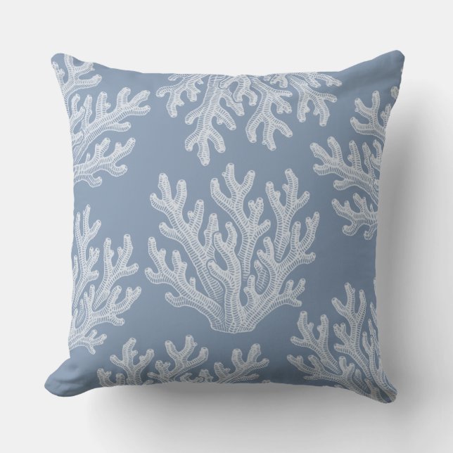 Coussin Sea Coral Silhouette | Silver Blue (Recto)