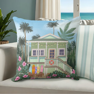 Coussin Sea Foam Green Beach House  