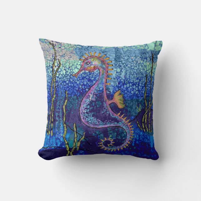 Coussin Sea Horse Throw Pillow (Recto)