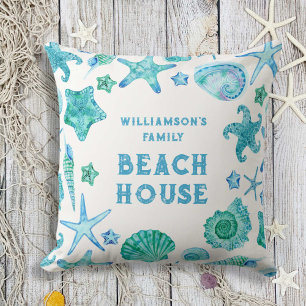 Coussin Sea Shells et Starfish Family Beach House