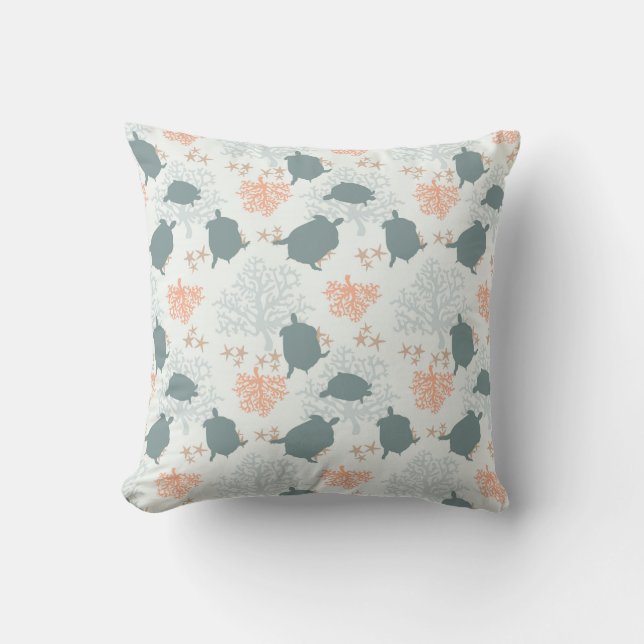 Coussin Sea Turtle Ocean Print (Recto)