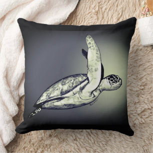 Coussin Sea Turtle Spirit Animal Art original