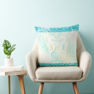 Coussin Seahorse Couple Beach House