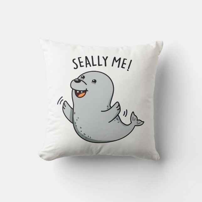 Coussin Seally Me Funny Seal Pun (Recto)