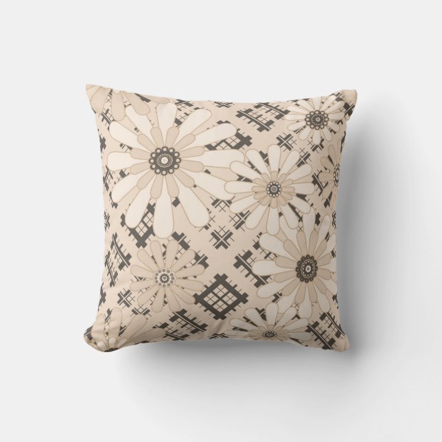 Coussin Seamless abstract moderne checkered plaid floral b (Recto)