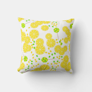 Coussin Seamless bright lemon slices candy lollipops