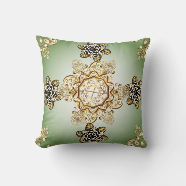 Coussin Seamless classic vintage golden pattern. Vintage i (Recto)