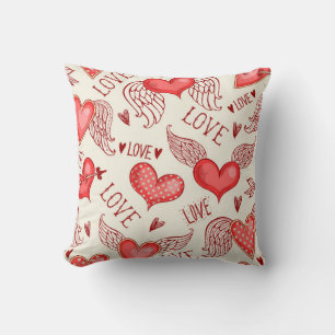 Coussin Seamless pattern with hearts. Happy Valentine's Da