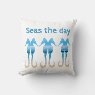 Coussin Seas the Day Fun Beach Citation Seahores
