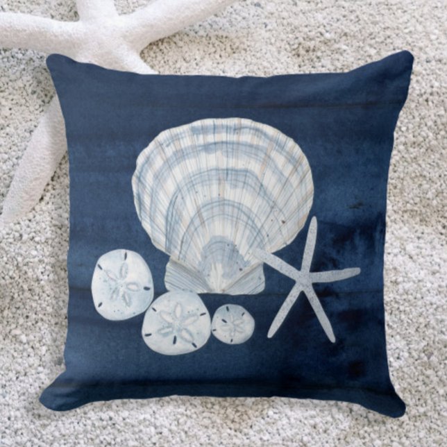 Coussin Seashell Beach House Marine Starfish Sand Dollar (Créateur téléchargé)